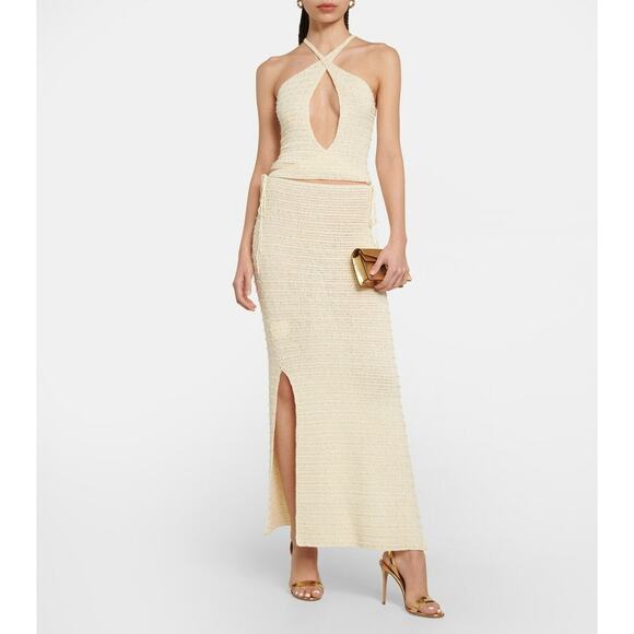 Aya Muse Veluti Embellished Crochet Maxi Dress crystal beaded 2 piece size XS - Picture 2 of 13